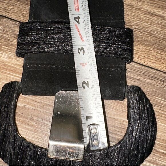 STEVEN suede half moon jacquard buckle